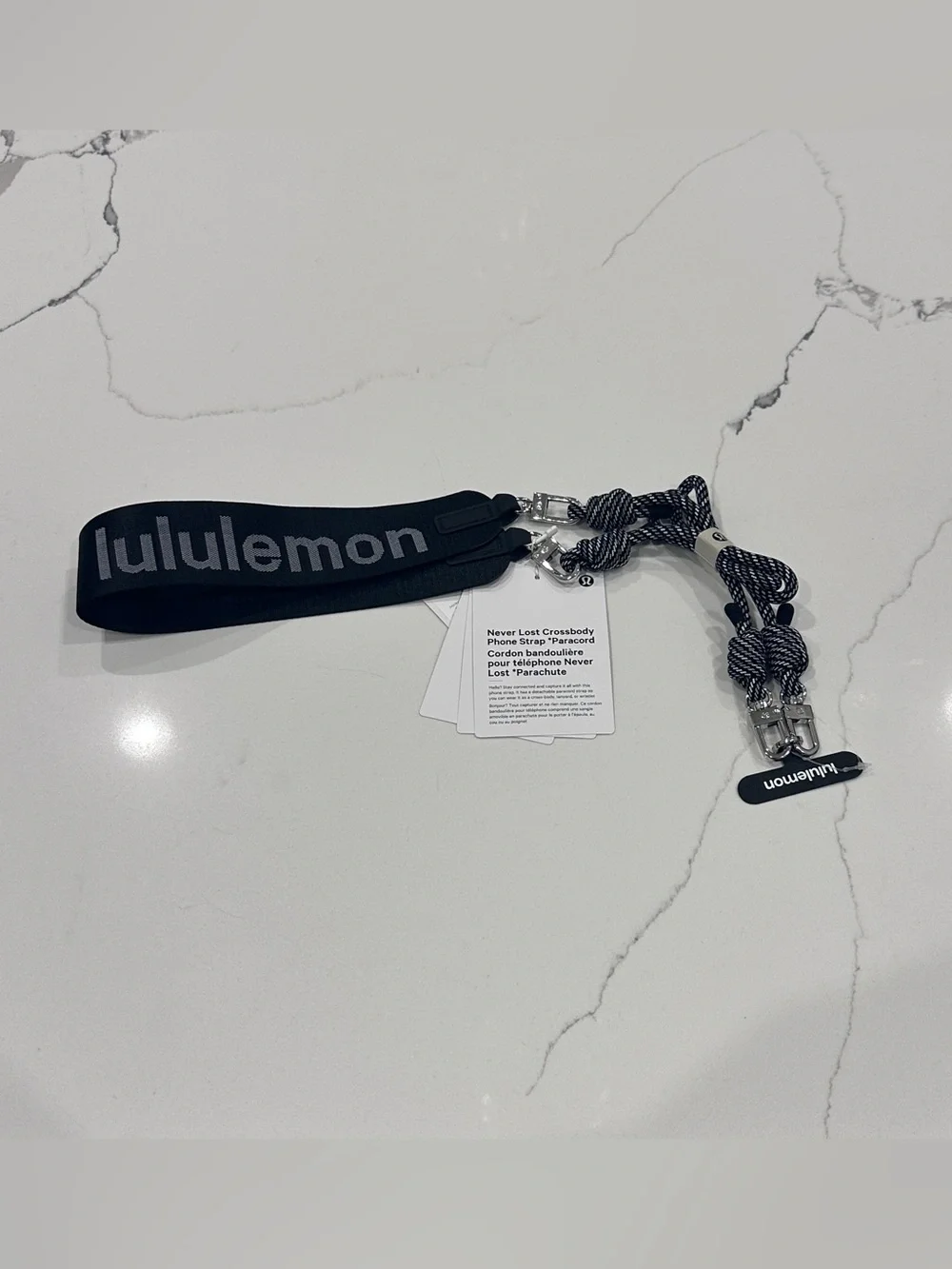 Lululemon Never Lost Crossbody Phone Strap *Paracord* Black NWT
